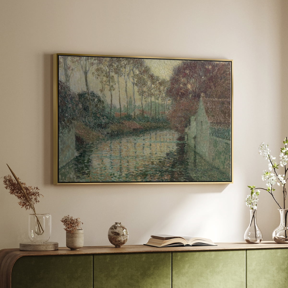 Vintage Landscape-CCCXXV By Wexford Home Framed in Gold Wood Gallery Wrapped Canvas 25 in. x 37 in.