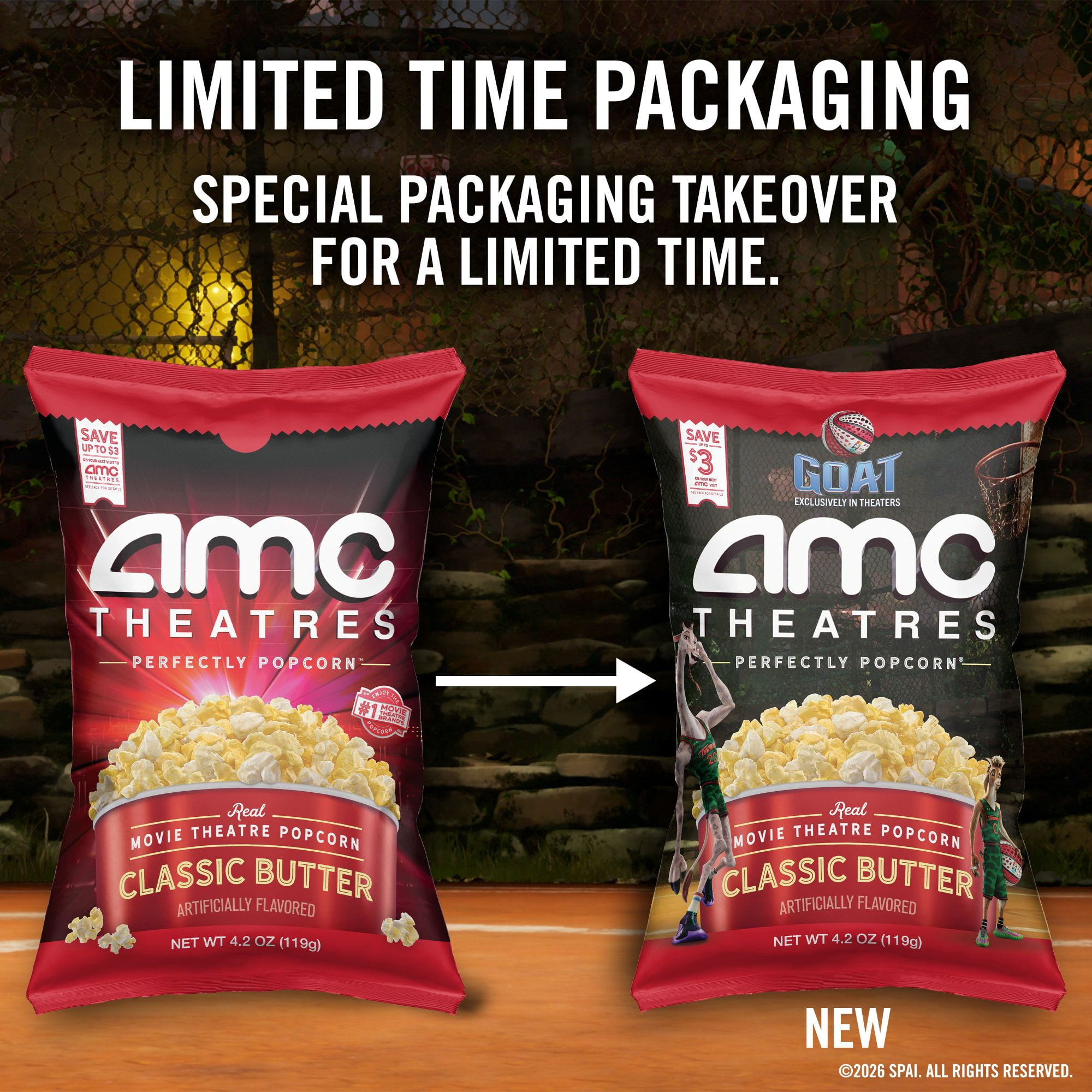 AMC Theatres Ready to Eat Popcorn, Classic Butter