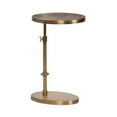 thumbnail image 4 of Kate and Laurel Engles Traditional Adjustable-Height Oval C-Table, 15 x 10 x 28, Antique Brass, Vintage Round Indoor Metal C-Shaped End Table with Embossed Pattern for Use as Overbed Table, 4 of 10