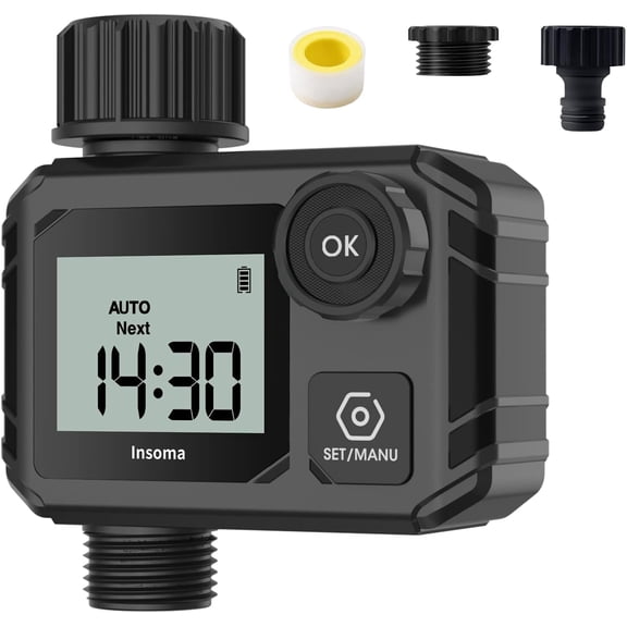 Sprinkler Timer, Outdoor Digital Water Timer for Garden Hose Faucet, Programmable Watering Irrigation Timer with Rain Delay/Automatic Watering Mode, Smart Watering System for Lawns and Yard