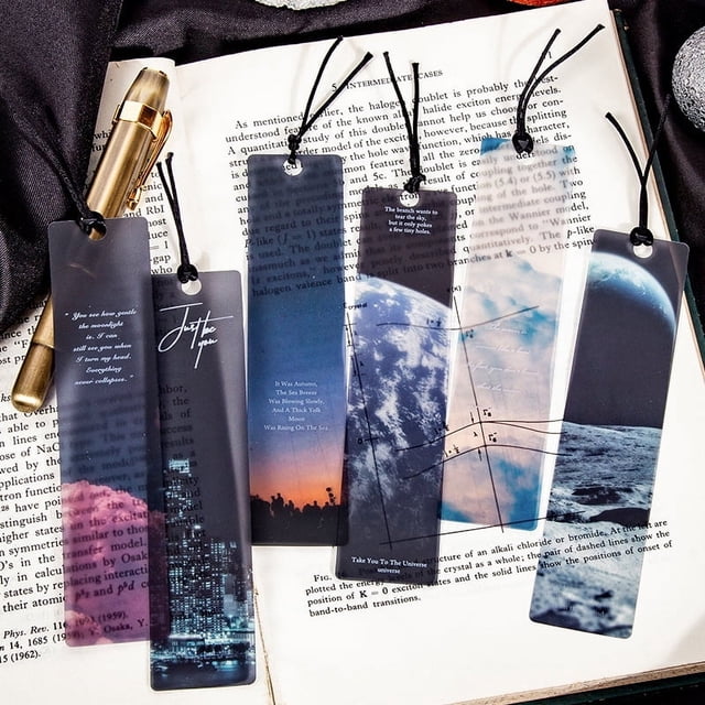 Hermoso marcador de día esmerilado universo serie itinerante ins Wind cuenta de mano DIY carpeta de libro decorativa