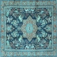 thumbnail image 1 of Ahgly Company Indoor Square Persian Light Blue Traditional Area Rugs, 4' Square, 1 of 4