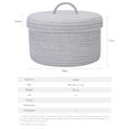 thumbnail image 4 of Sea Team Round Cotton Rope Storage Basket with Lid, Grey, 4 of 7