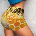 thumbnail image 4 of Gukieu Honey Bee Print Women's Sports Shorts, Elastic Waist High Stretch Running Yoga Gym Sweatpants-Medium, 4 of 8
