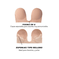 thumbnail image 2 of Brasier Adhesivo Escote Profundo Copa B Reusable Sticky Bra Sin Espalda Strapless Copa Adherible Sticky Bra Escote Profundo Beige Copa B Sticky Bra, 2 of 7