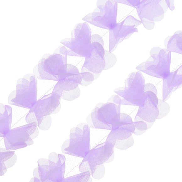 Unique Bargains Ruban en Dentelle à Fleurs de 10 Yards, Tissu en Dentelle de 6 cm L Bordure en Dentelle Florale Couture 3D Bricolage pour Artisanat Robe de Mariée, Violet