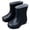 Black, variant on Girls Bright Glossy Rubber Wellies, Mid-Calf Non-Slip Tread Sole Kids Rain Boots for Outdoor Puddle Play