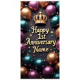 thumbnail image 2 of LUUFILx 1st Anniversary Banner with Crown Background Party Backdrop Name Customizable Decorations for Happy Birthday Event Supplies Photography Props, 2 of 8