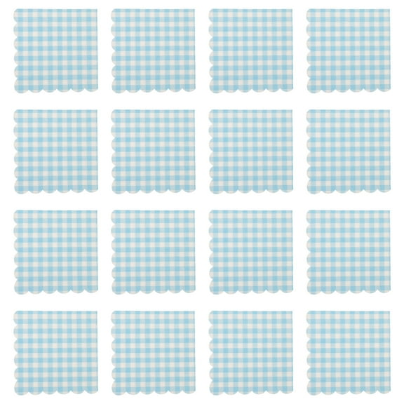 LOLIPPYY Decorative Blue Checkered Paper Napkins Disposable for Birthday Party and Wedding Banquet