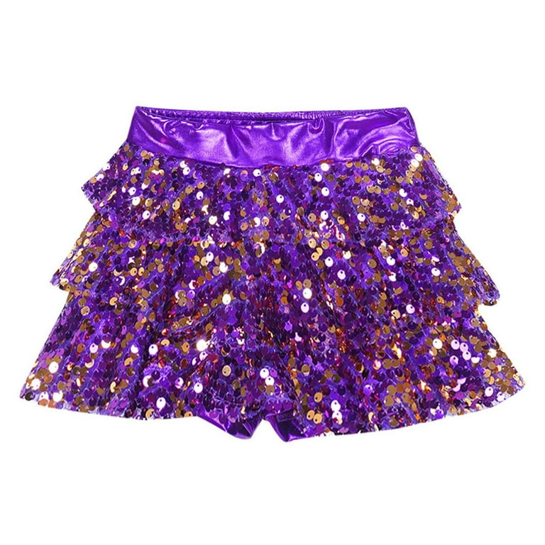 Purple Sequin Ruffle Mini Skirt Flirtatious Sequin Purple Ruffle Skirt