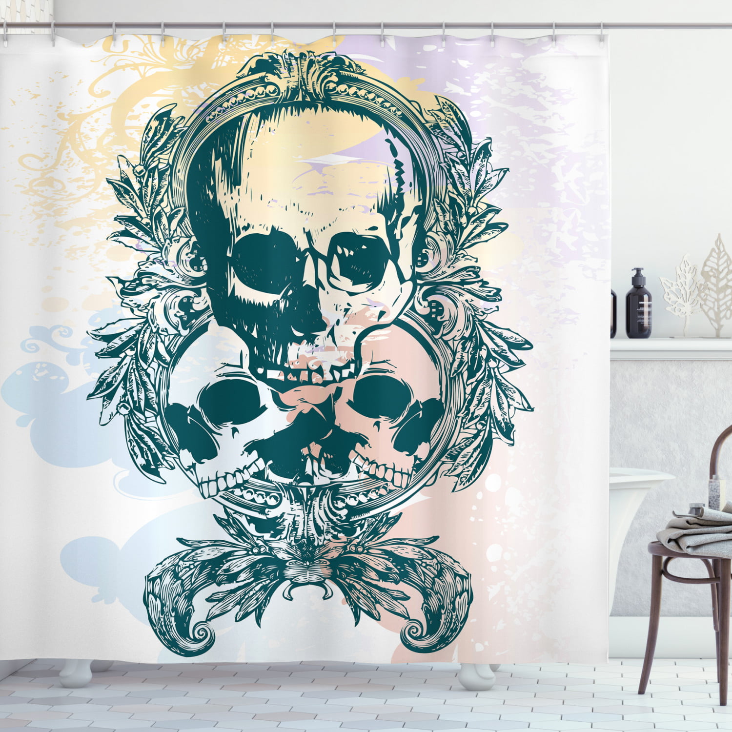 Details about   Skull 3D Shower Curtain Waterproof Bath Curtains With 12 Hooks Bathroom Decor 