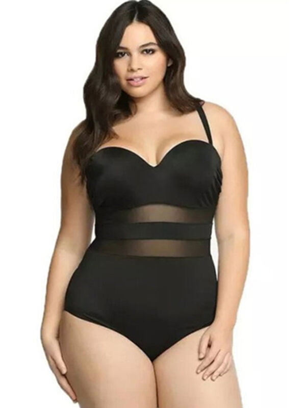 Wodstyle Women Push up Padded Monokini Swimsuit Swimwear Swimming Costume Plus Size