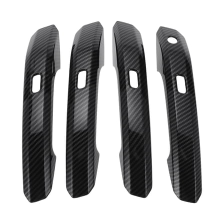 Unique Bargains Car Door Handle Cover Trim,Side Door Handle Cover,for Audi A4L 2017-2021,ABS Carbon Fiber Black 1 Set