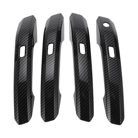 Unique Bargains Car Door Handle Cover Trim,Side Door Handle Cover,for Audi A4L 2017-2021,ABS Carbon Fiber Black 1 Set