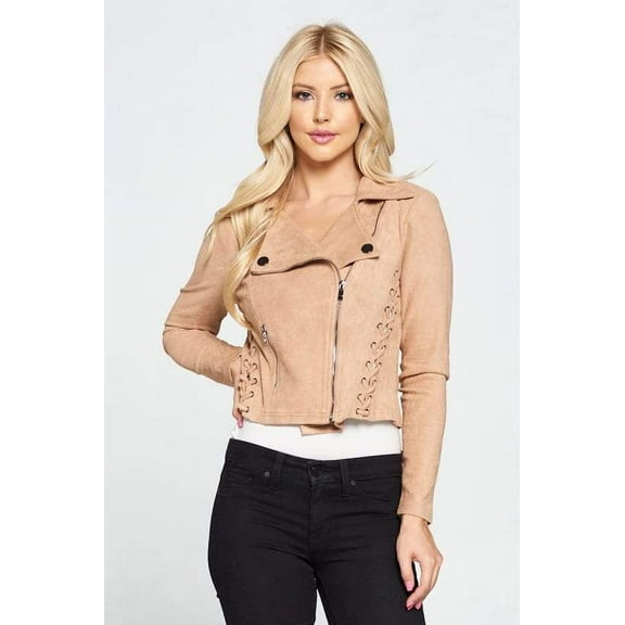 Faux Suede Moto Leather Jacket