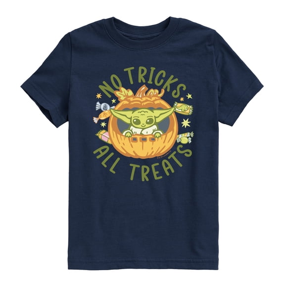 The Mandalorian - No Tricks All Treats Grogu - Youth Boys Short Sleeve Graphic T-Shirt