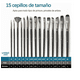 thumbnail image 4 of Set 15 Pinceles Acuarela Acrílico Arte Sinteticos Pintura Xtellar negro, 4 of 4