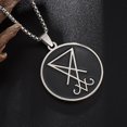 thumbnail image 1 of Devil Lucifer Sigil Pendant Satan Symbol Stainless Steel Men s Necklace Demon Satan Leviathan Badge Amulet Jewelry, 1 of 4