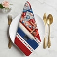 thumbnail image 2 of Patriotic Gnomes Cloth Napkins, Independence Vintage Blue Red Striped Washable and Reusable Dinner Napkins Set of 2, Table Napkin for Kitchen Party Birthday Wedding Hotel Housewarming 20"x20", 2 of 9