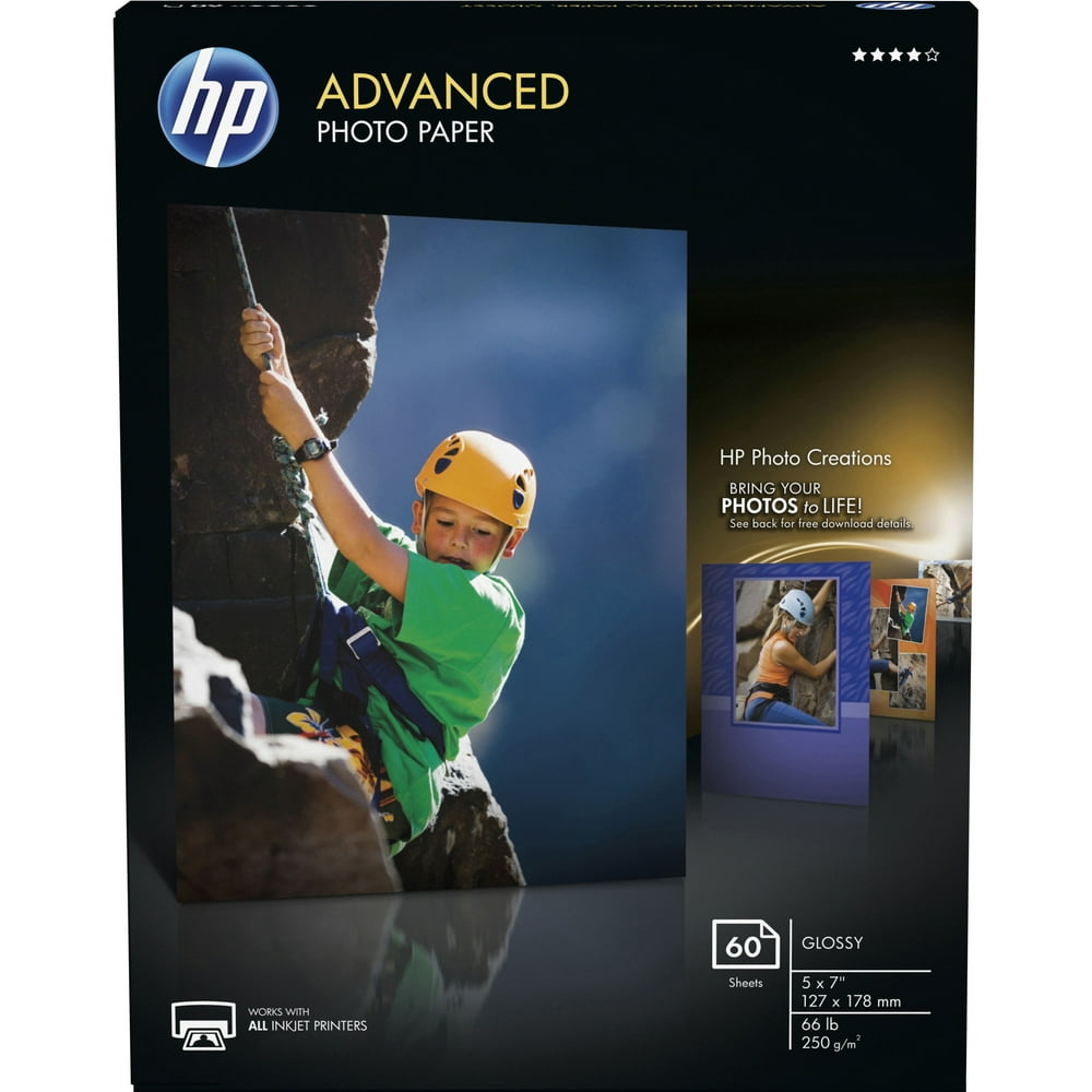 HP Advanced Inkjet Photo Paper, White, 60 / Pack (Quantity) Walmart