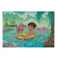 thumbnail image 3 of Mermaid Cutting Board, Teen Boy and Mermaid Swimming Together in Tropical Island Funny Love Theme, Decorative Tempered Glass Cutting and Serving Board, Small Size, Multicolor, by Ambesonne, 3 of 5