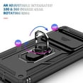 thumbnail image 4 of Military Grade Drop Impact for Google Pixel 8 Camera Lens Slide Protection Case 360 Metal Rotating Ring Kickstand Holder Armor Shockproof Case For Google Pixel 8, Black, 4 of 11