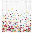 thumbnail image 5 of Kids Rainbow Shower Curtain for Bathroom, Colorful Polka Dot Bubble Confetti Fabric Shower Curtains, White Children Girls Teens Modern Geometric Cute Restroom Decor Accessories with Hooks 72X72 Inches, 5 of 5