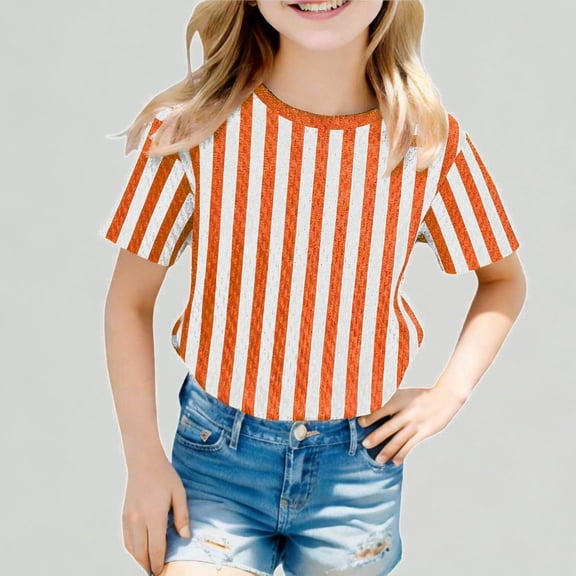 Xijirk Boys T Shirts Striped Short Sleeve Casual Tee Soft Crewneck Comfortable Playwear Top for Kids Party T-Shirt,14-15 Years