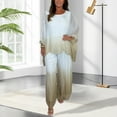 thumbnail image 3 of ZenCart Summer Chiffon Gradient 2 Piece Set for Women Plus Size Crew Neck Top Wide-leg Pant Set Casual Loungewear Outfit, 3 of 8