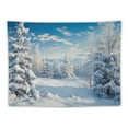 thumbnail image 5 of GOSMITH Winter Forest Tapestry Wall Hanging Pine Trees in Snowy Forest Tapestry Christmas Snowflake White Cloud Blue Sky Tapestry for Kids Wonderland Bedroom Living Room Decor,, 5 of 7