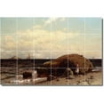 thumbnail image 1 of Ceramic Tile Mural-Alfred Bricher Waterfront Painting 59. 36" w x 24" h using (24) 6 x 6 ceramic tiles, 1 of 3