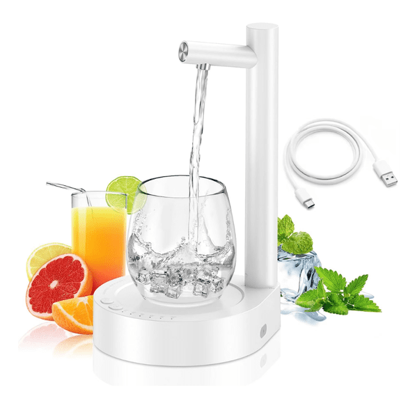 Water Dispenser for 5 Gallon Jug, Smart 7 Levels Water Dispenser Countertop for Universal Bottles, Portable Desktop Water Pump for Home Outdoor, USB Charging Automatic Water Jug Dispenser