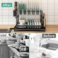 thumbnail image 4 of Estante para platos - Estante de drenaje de 42 × 29 × 29 cm, almacenamiento de tazas, organizador seco de tazones de varios niveles | Soporte de secado de encimera compacto para usos utilitarios, 4 of 9