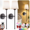 thumbnail image 1 of Apliques de pared a pilas IRONPAX, set de 2, 24 cm, negro, 1 of 8