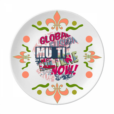 

Graffiti Street Colorful Words Flower Ceramics Plate Tableware Dinner Dish
