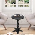 thumbnail image 3 of Dining Tables 15.75 inch Round Small End Table, Wooden Pedestal Side Coffee Tables, Vintage Accent Nightstand for Living Room, Bedroom, Entryway (Black),Coffee Tables, 3 of 7