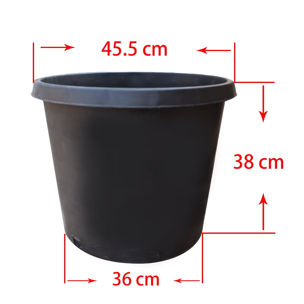Garden Plastic Planter Nursery Pots - 10 Pcs 15 Gallon Round Black Nursery Pots for Indoor and Outdoor Plants with Drainage Hole