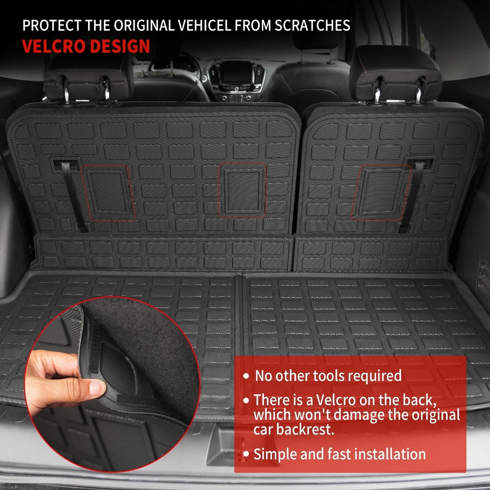 Floor Mats for 2018-2023 Chevrolet Traverse (Fit 2024 Traverse Limited) 7 Seats Cargo Liner Back Seat Cover 2023 Chevy Traverse Accessories (Trunk Mat+Backrest Mats+Floor Mats)