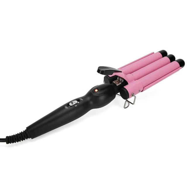 Spptty Onduleur Électrique pour Cheveux, Fer à Friser à 3 Barils avec Tige Réglable, Fer à Friser, Onduleur, Outil de Coiffage 110V-240V, Fer à Friser