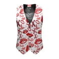 thumbnail image 5 of ZTKWD Mens Suits Vest Valentines Heart Print Pattern Button Down Blazer Fashion Lightweight Slim Casual Suit Jacket, 5 of 5