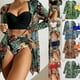 thumbnail image 2 of Conjunto de bikini de tres piezas de malla sexy europeo y americano con push-up y estampado dividido para mujer, 2 of 5