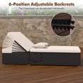 thumbnail image 4 of Gymax Lit de Jour d'Extérieur pour Patio en Osier PE, Double Chaise Longue avec Dossiers Réglables, 4 of 9