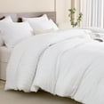thumbnail image 4 of ANGENIA King Size Comforter Set White, 3 Pieces Soft Fluffy Seersucker Bedding Comforter Sets for King Size Bed, Farmhouse Lightweight Down Alternative Bed Set for All Season, 4 of 7