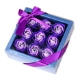 thumbnail image 2 of Juego de jabón de rosas florales artificiales en caja de regalo, adorno hecho a mano, 13,5x13,5x5cm, regalo del Día de San Valentín para el día del , Púrpura, 2 of 8