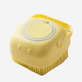 thumbnail image 1 of Cepillo multifuncional para mascotas, cómodo y de silicona, para ducha, para gatos y perros (amarillo), 1 of 4
