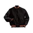 thumbnail image 2 of Holloway 224183.U37.L Varsity Jacket, Black & Burnt Orange & White - Large, 2 of 5