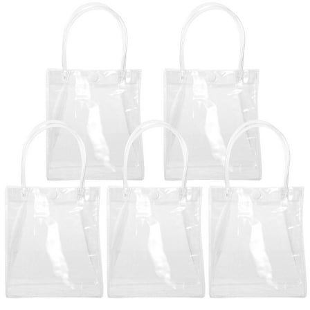 Raindrops 5Pcs Party Favor Clear Bags Simple Design and Reusable for Weddings and Birthdays 13X15X7in