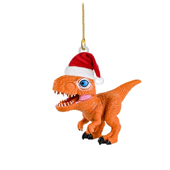 Christmas Decorations, 1 Pack Car Mirror Flat Pendant Decoration Car Ornament Gift Christmas Dinosaur Statue Craft Pendant Car Accessories Decoration A