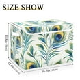 thumbnail image 5 of Yayeee Collapsible Cube Storage Bin with Lid Fabric Closet Decorative Basket with Handles, Peacock Feather, 5 of 7