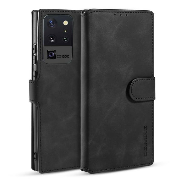 Galaxy Note 20 Ultra Wallet Case, Allytech Premium PU Leather Folding Stand Folio Flip Magnetic Closure Wireless Charging Support Retro Book Cover for Samsung Galaxy Note 20 Ultra, Black